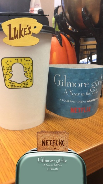 Users could unlock this Snapcode to gain access to an exclusive Gilmore Girls Snapchat Filter.