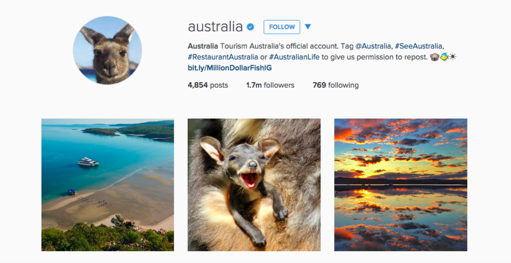Australia Instagram account