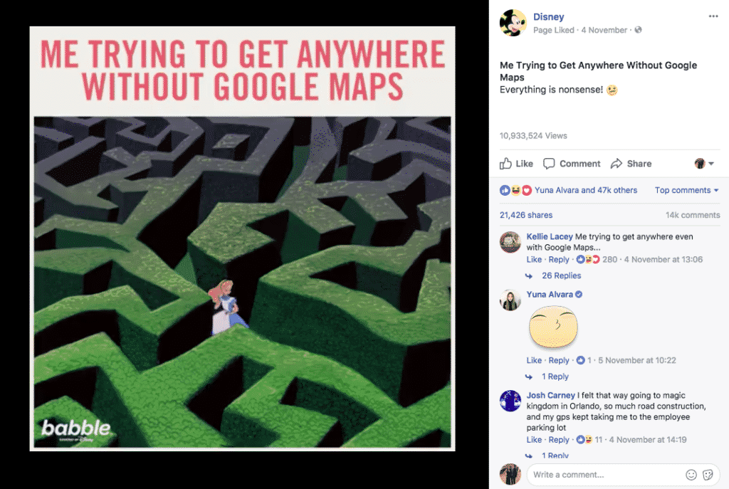 Disney on social media
