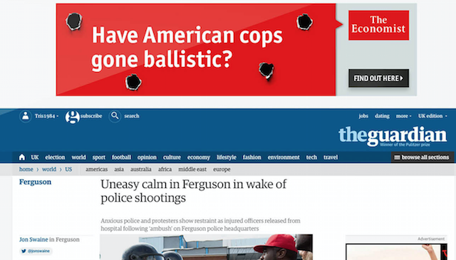 Economist programmatic advert on Guardian