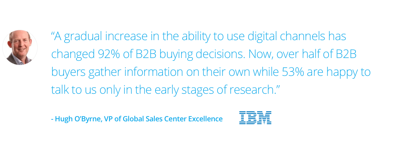 Quote from Hugh O'Byrne, VP Global Sales Center Excellence at IBM