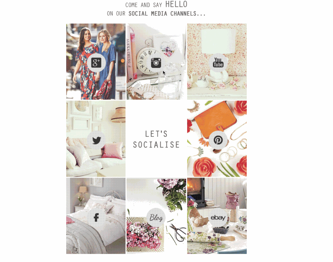 Laura Ashley cross promotion on social media