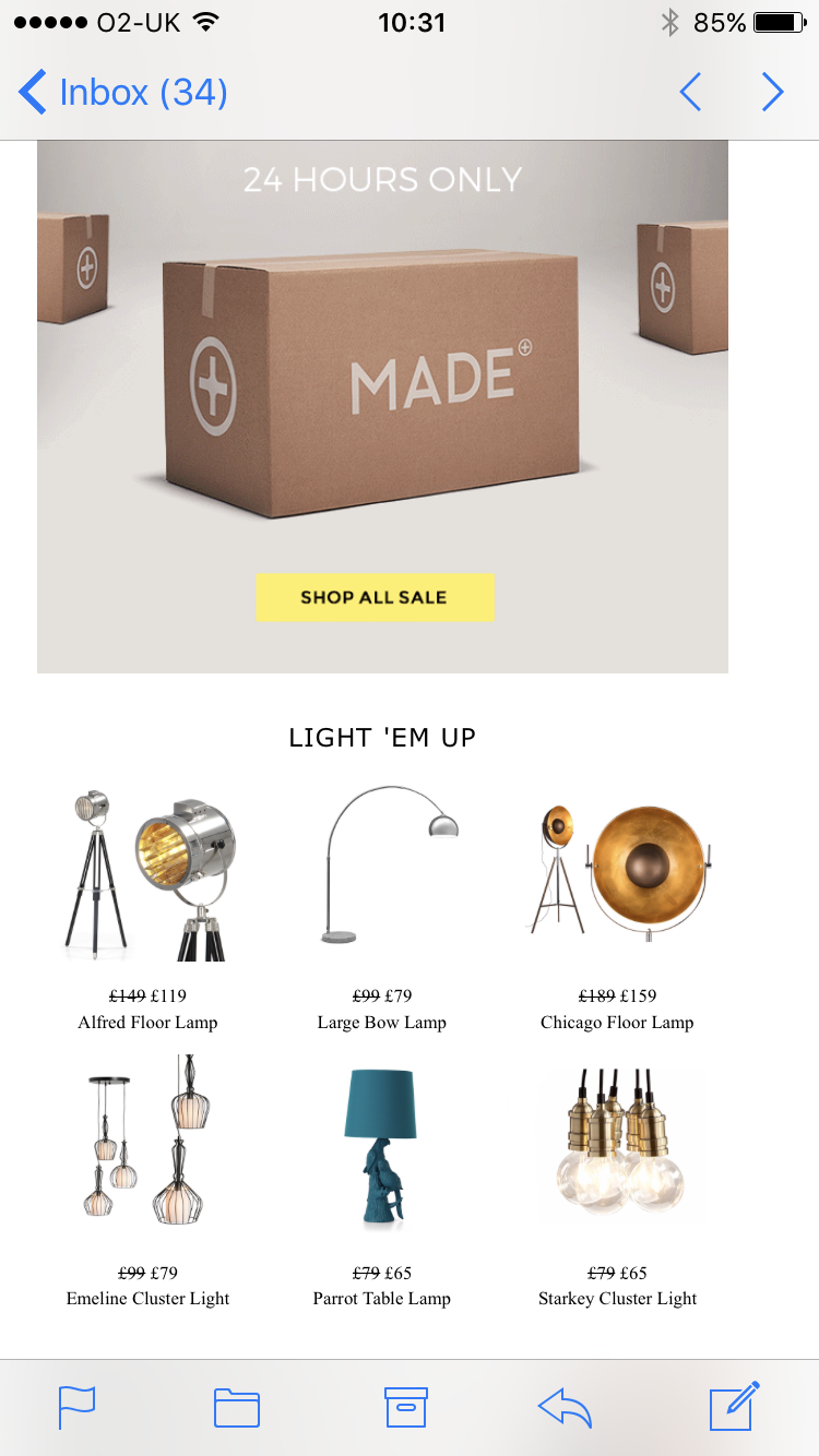 Multi-column emails are great for e-commerce content emails.