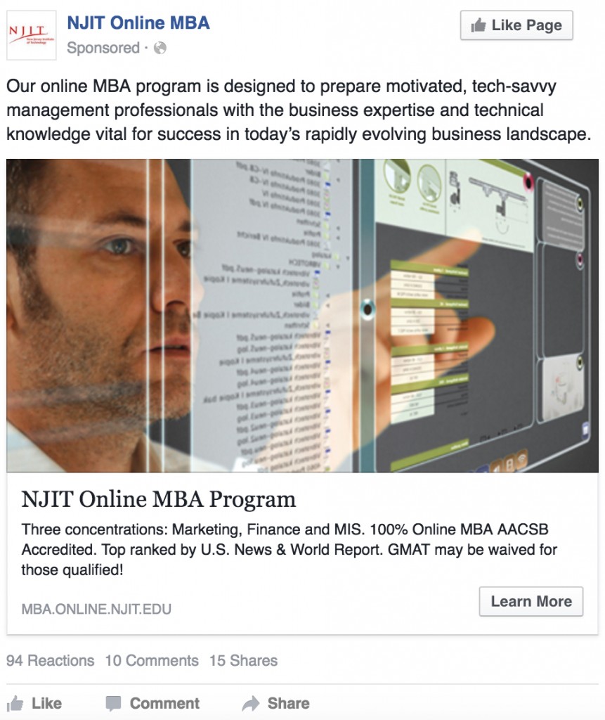 Facebook campaign by NJIT