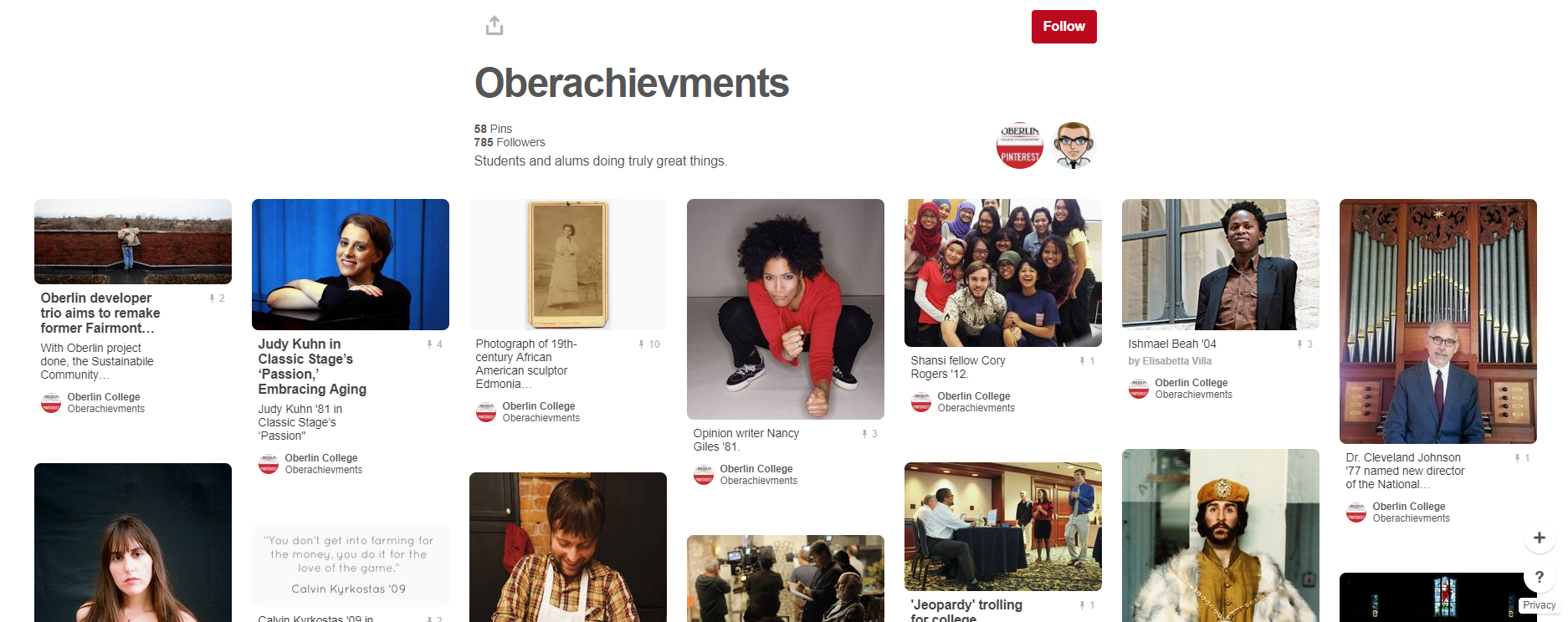 Oberachievements Pinterest board