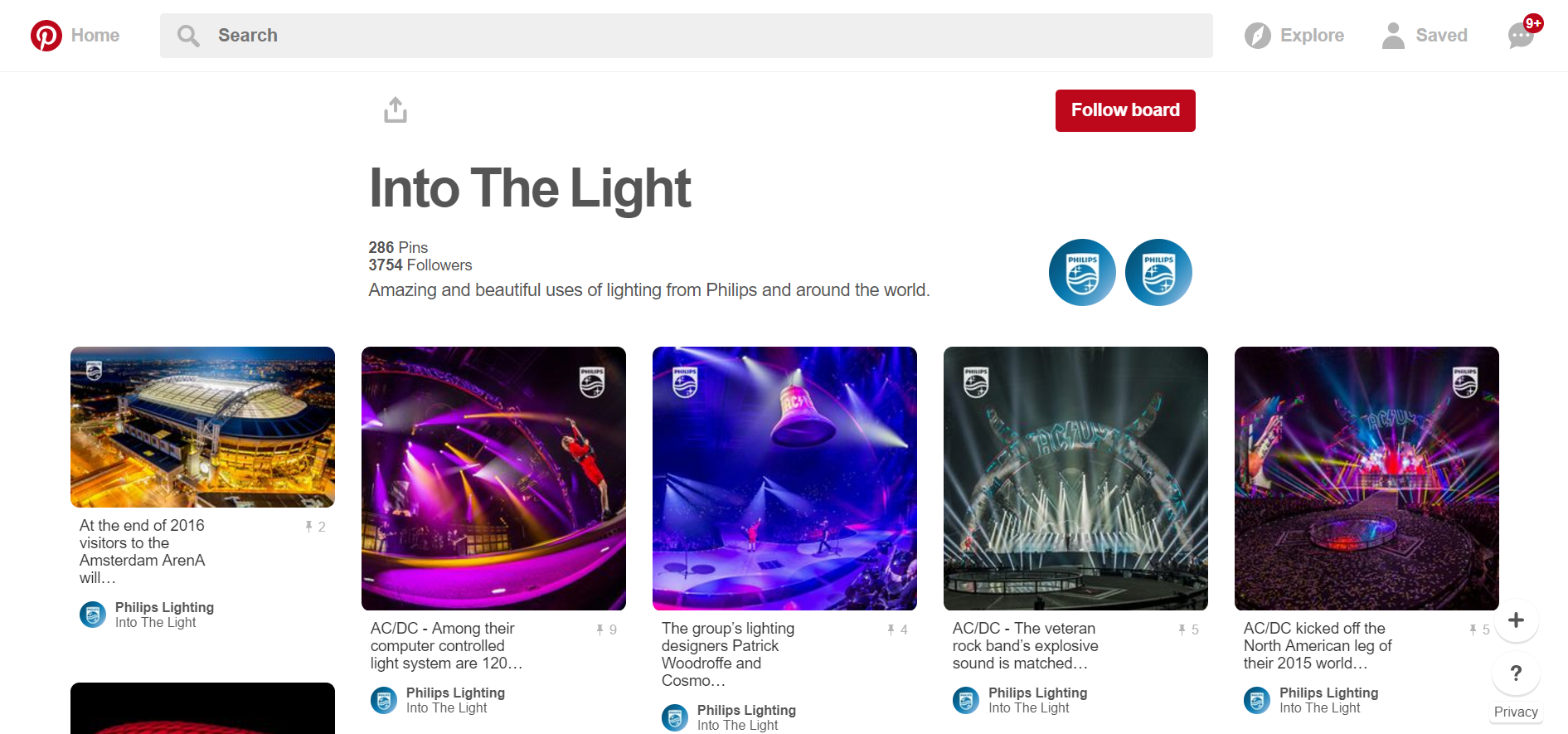 Into the Light Philips Pinterest board