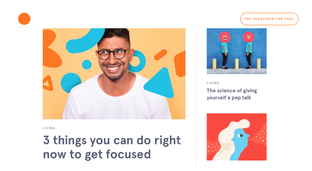 Headspace meditation app.