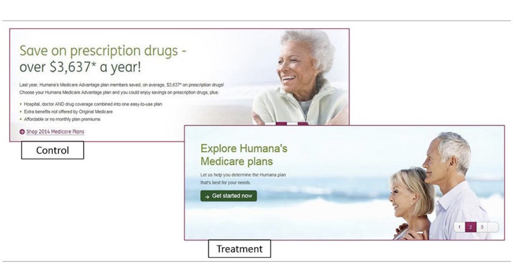 Humana are ab testing well.