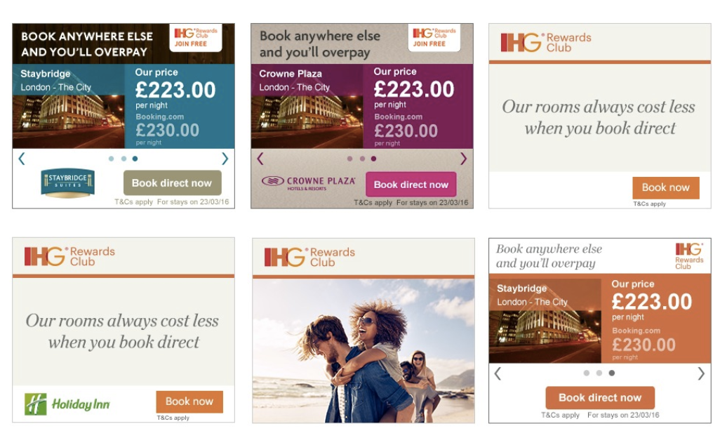 Hotel group IHG, which owns the Holiday Inn and Intercontinental chains, began running programmatic ads to encourage users to book direct, rather than with third-party sites like Expedia or Booking.com.