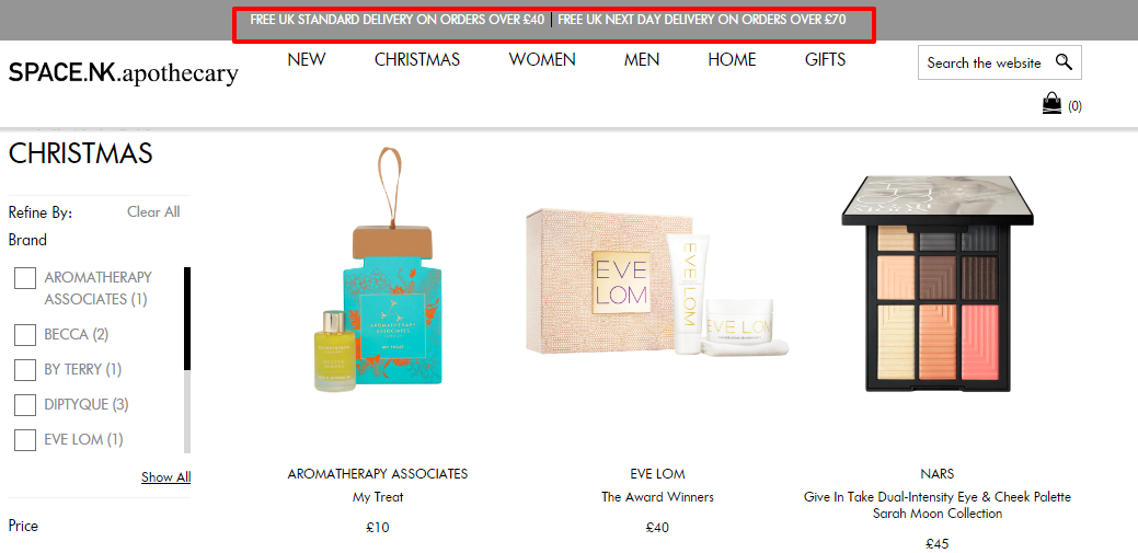 A free shipping threshold for domestic orders is a great way to incentivize customers to convert.