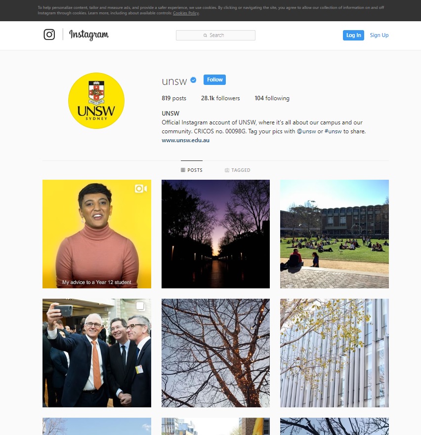 University of New South Wales Instagram