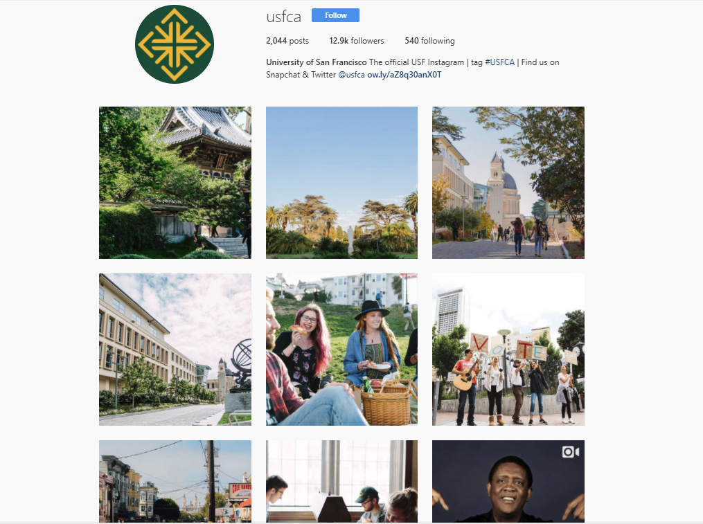 University of San Francisco Instagram
