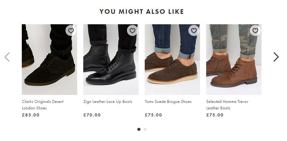 You can add a number of recommended products to a product page at either a similar or higher price point in a subtle attempt to convince your customer to upgrade.