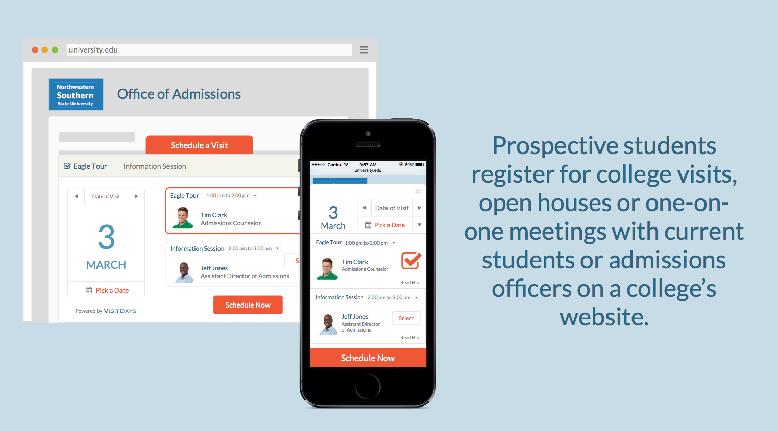 Visitdays app for prospective students