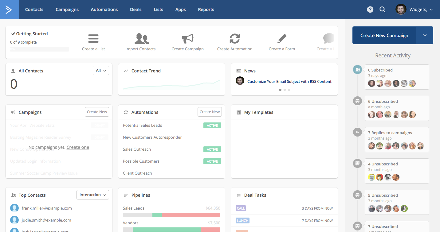 ActiveCampaign's drag and drop interface is a great way of building simultaneous content rich email campaigns both quickly and accurately
