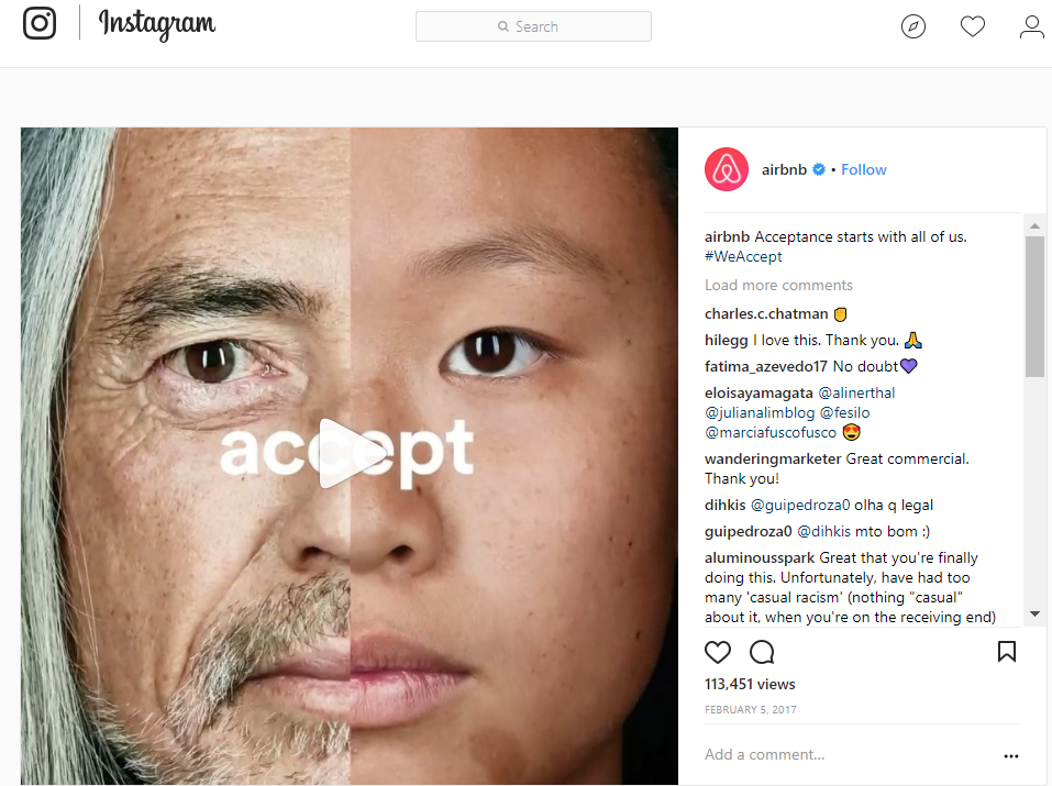 AirBnb ad for Instagram.