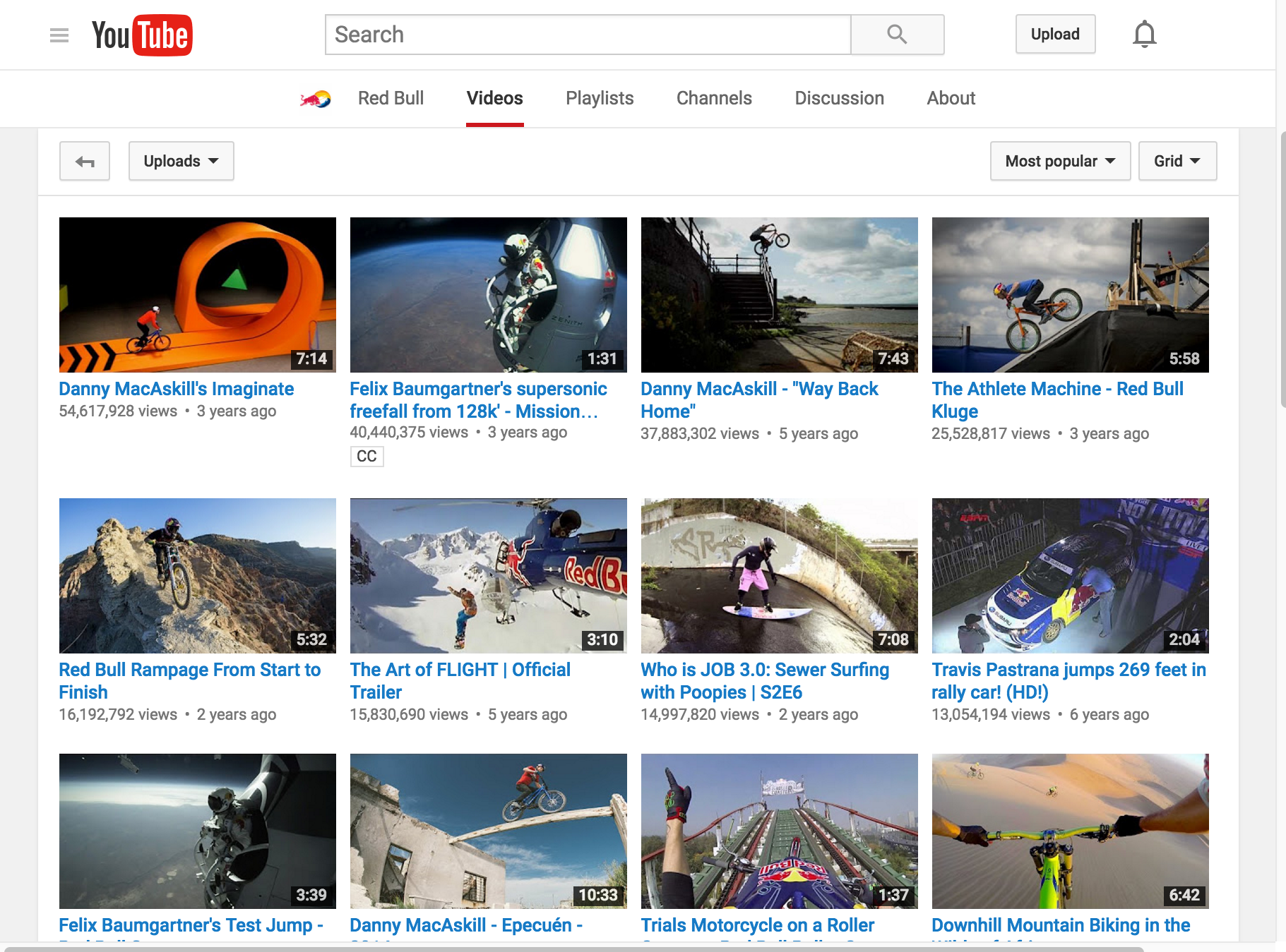 Red Bull YouTube Channel | Digital Marketing Institute Blog