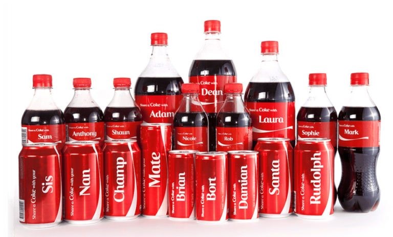 Coke took personalization to the next level when it rolled out the share a coke campaign. Image source: Oglivy.