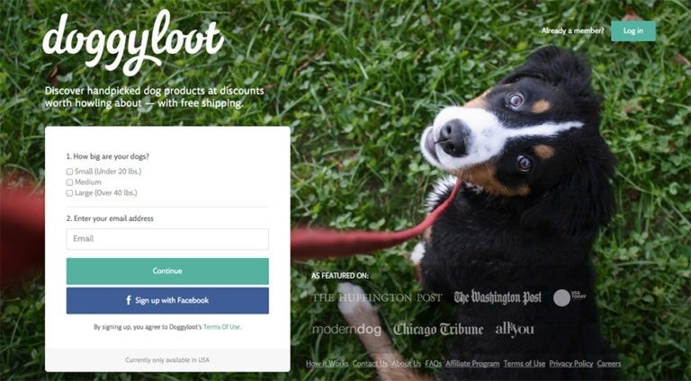 DoggyLoot segmented its subscribers by asking questions about the size of their dogs during the opt-in process.This is an easy and fun way to get more information about potential leads.