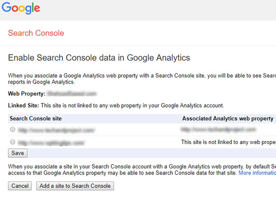 Enable search console data in Google Analytics.