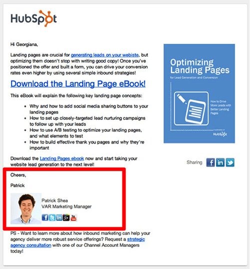 eBook landing pages from HubSpot. Image source: Hubspot via Kissmetrics.