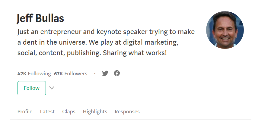 Jeff Bullas on medium.