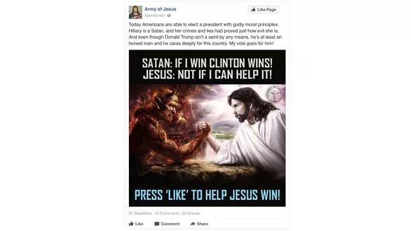 Many ads were reportedly created by the Russians to undermine the election and benefit Trump.