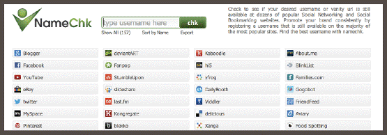 Tools like knowem and NameChk can help you check availability across hundreds of social communities.