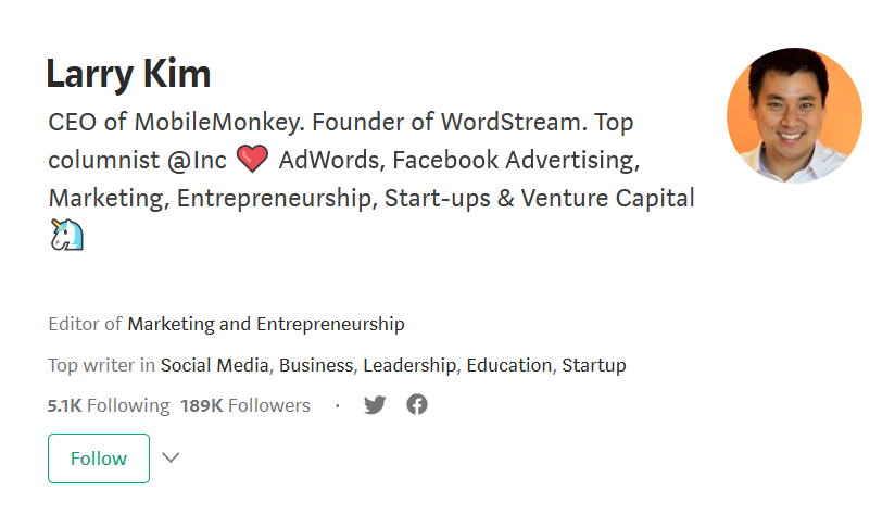 Larry Kim on Medium.