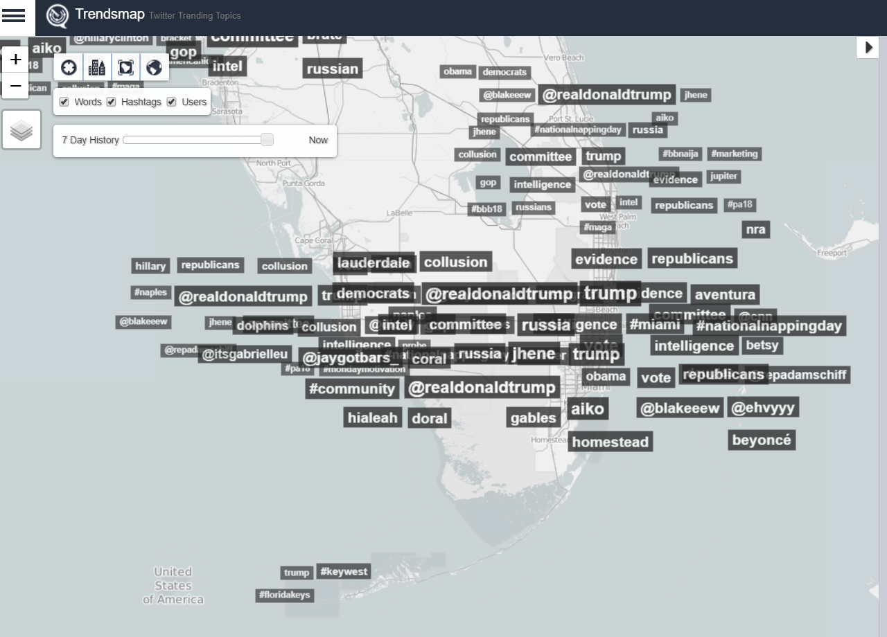Trendsmap research tool.