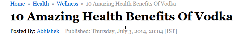 Creating interest using headlines.