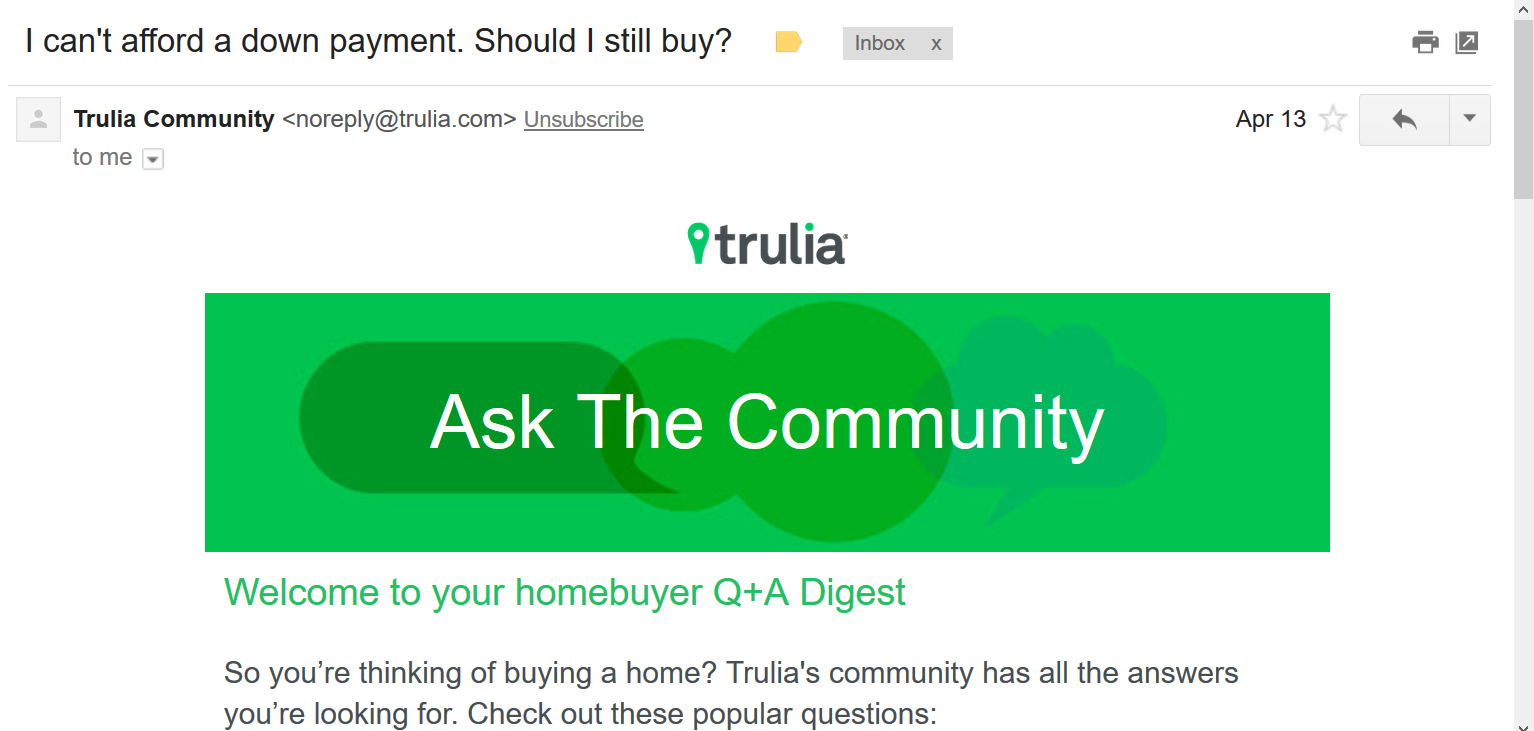 This email promises to tell the subscriber the answer to the question in the subject line.