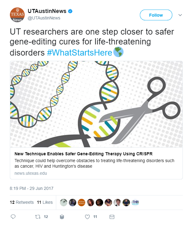 University of Texas Twitter post #WhatStartsHere